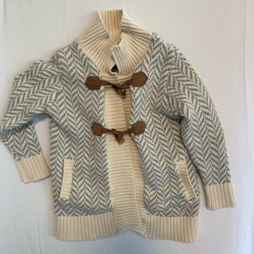 Hope & Henry - Girls’ Toggle Herringbone Sweater - 18-24M